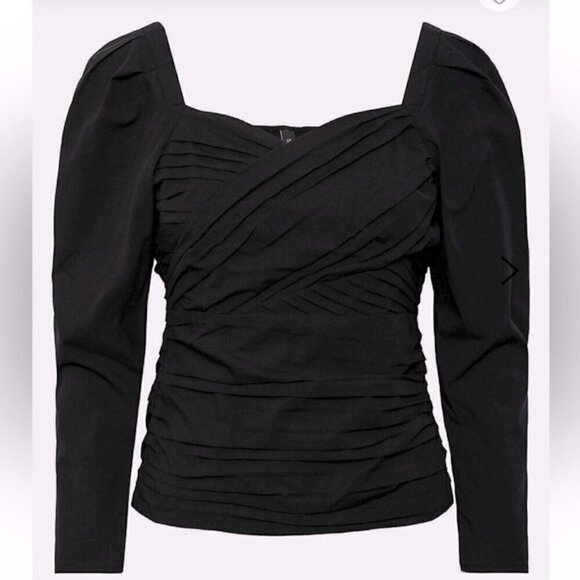 Yasdanube Smocked Wrap Crop Top Black Medium - Picture 1 of 9